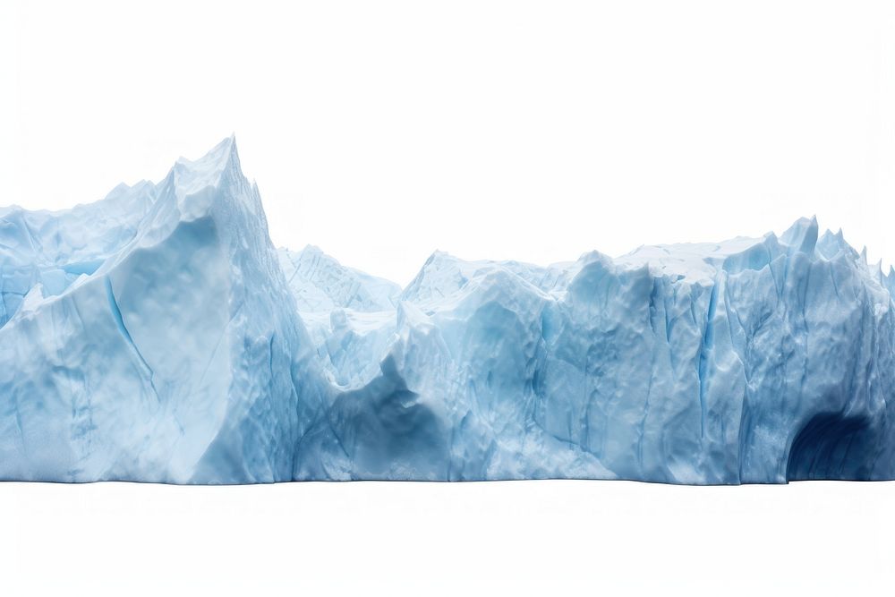 Blue ice cliff mountain glacier iceberg.