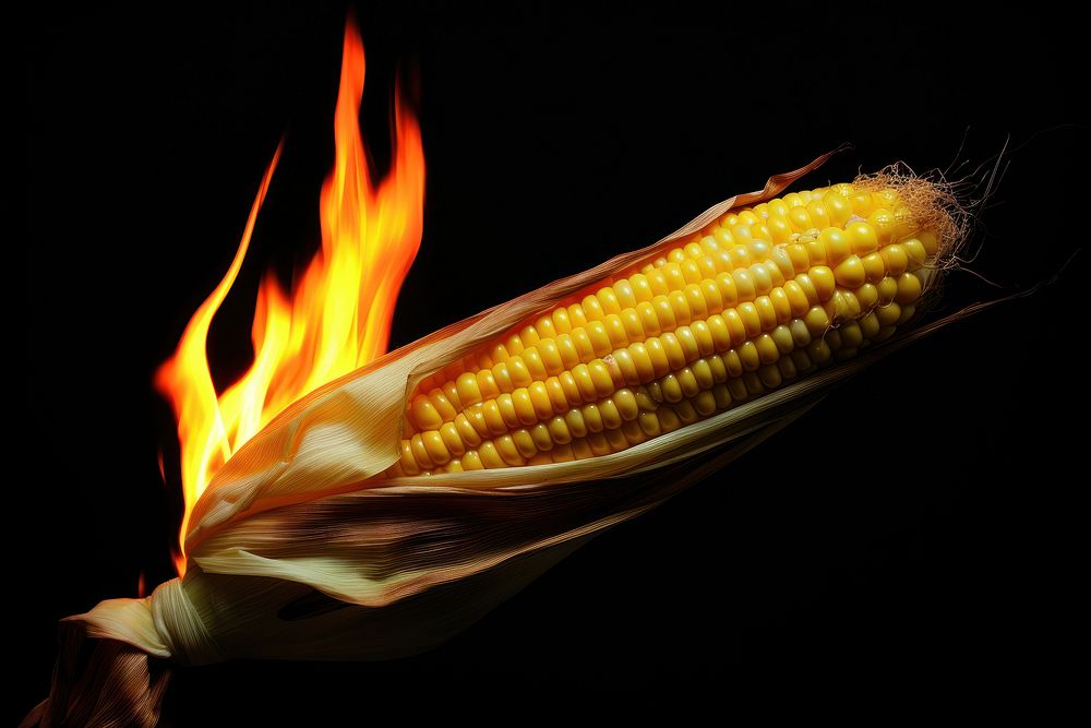 Corn fire plant flame.