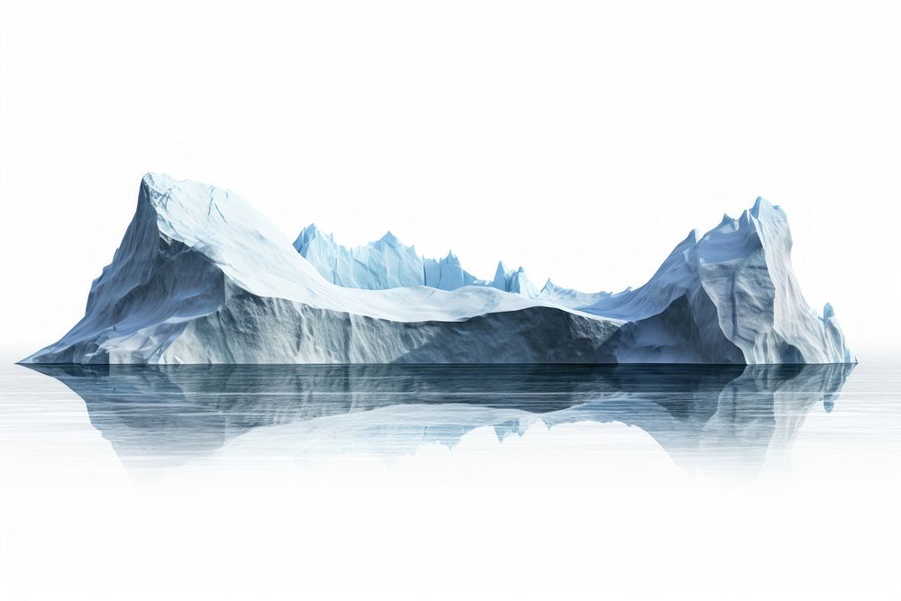 Iceberg landscape outdoors nature white background.