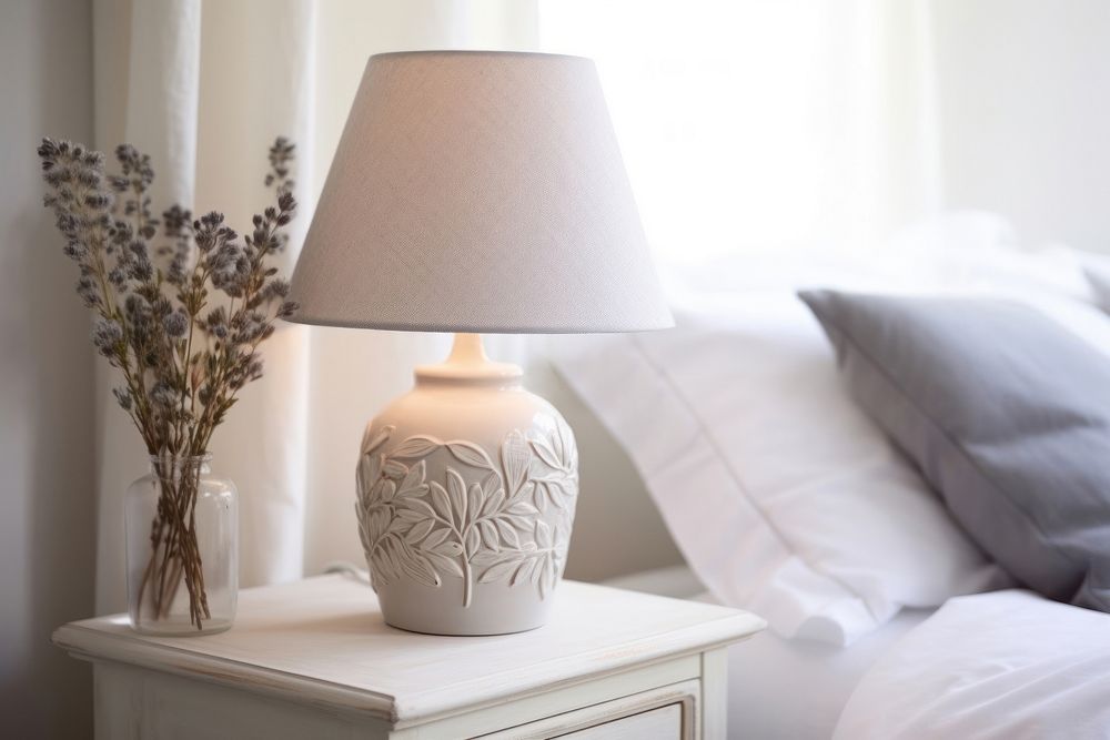 In bedroom lamp ceramic pillow.