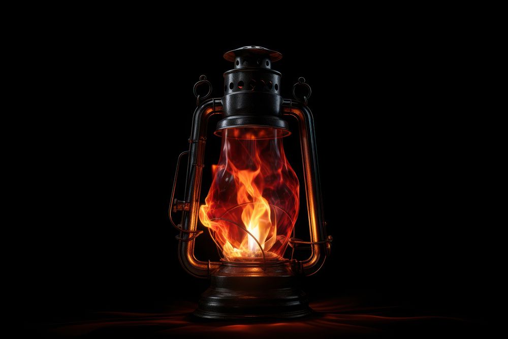 Lantern black lamp fire.