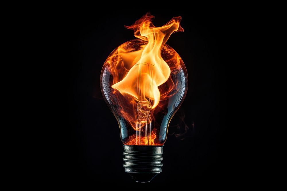 Light bulb lightbulb fire flame.