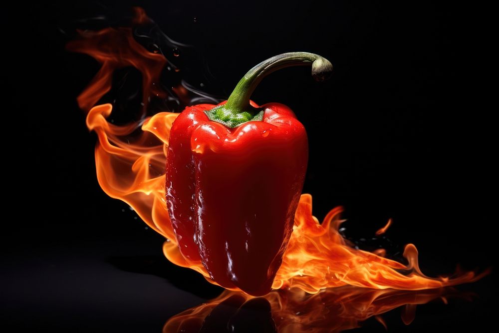 Pepper vegetable food fire.