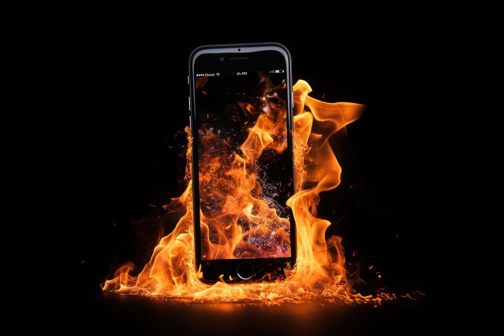 Phone fire bonfire flame.