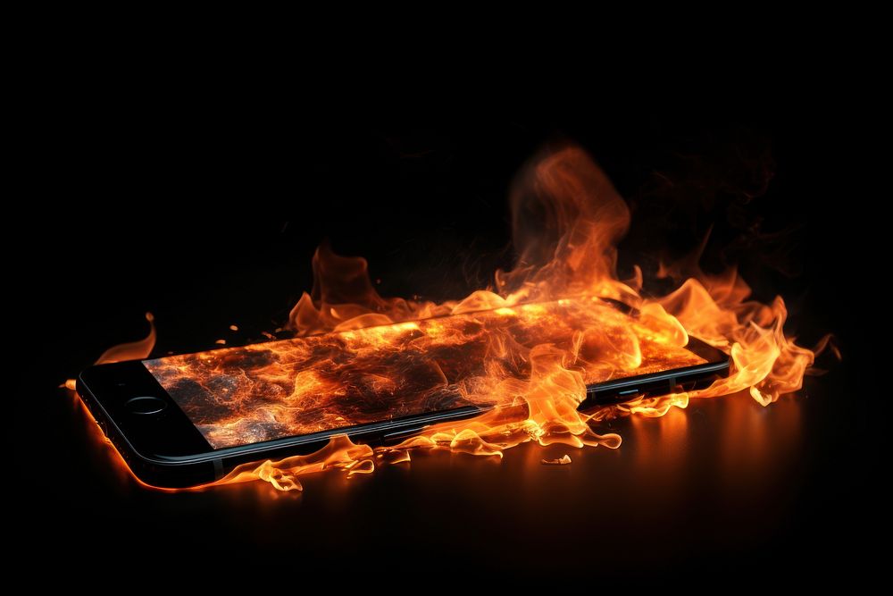 Phone fire bonfire black.