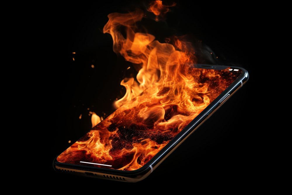 Phone fire bonfire flame.