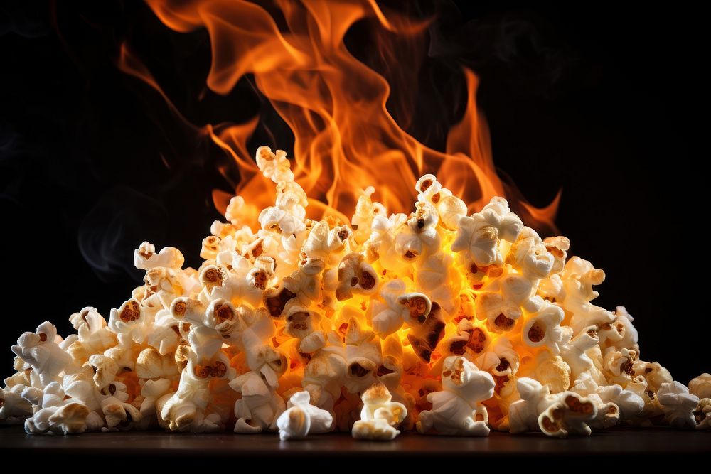 Popcorn fire bonfire flame.