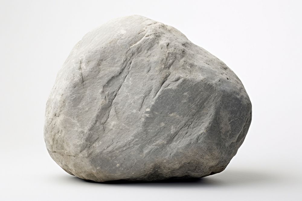 Photo of stone mineral rock white background.