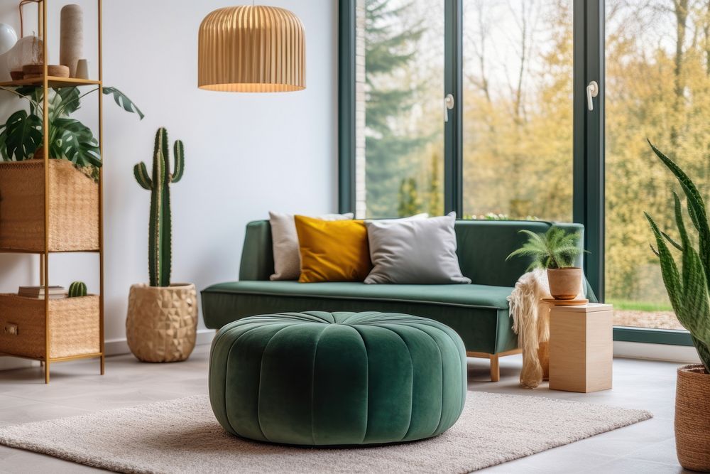 Furniture plant green sofa.