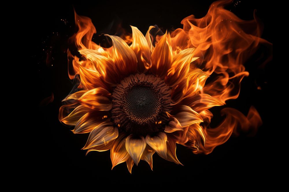 Sunflower sunflower fire flame.