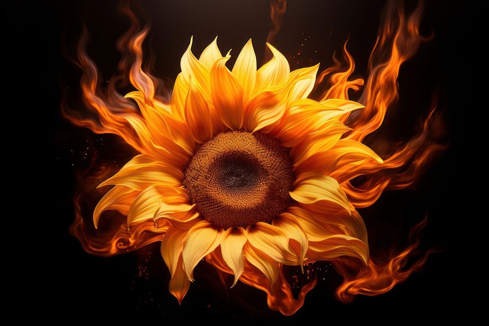 Sunflower sunflower fire flame.