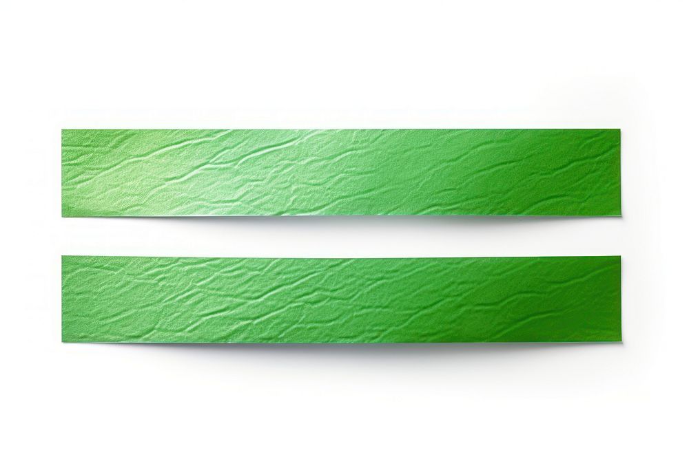 Glossy green foil adhesive strip backgrounds white background blackboard.