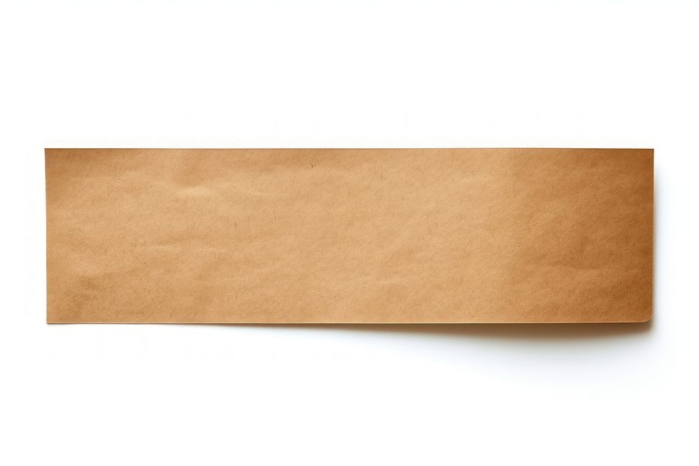 Kraft paper adhesive strip envelope white background simplicity.