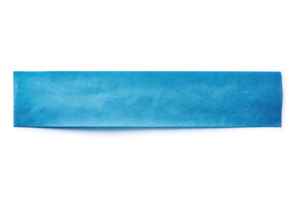 Piece of neon-blue paper adhesive strip white background accessories simplicity.