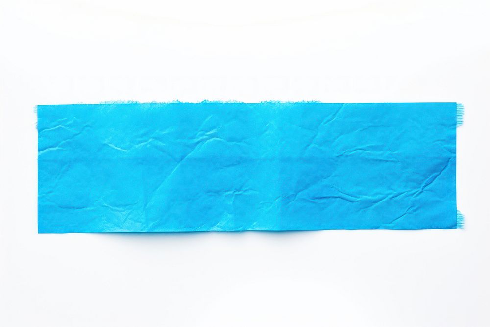 Piece of neon-blue paper adhesive strip white background blackboard turquoise.