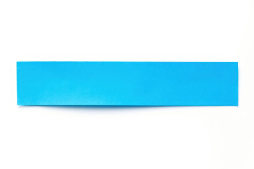 Piece of neon-blue paper adhesive strip white background simplicity turquoise.