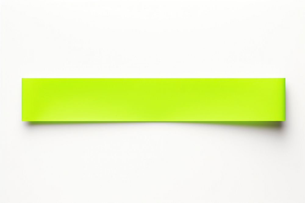 Piece of neon-green paper adhesive strip backgrounds text white background.