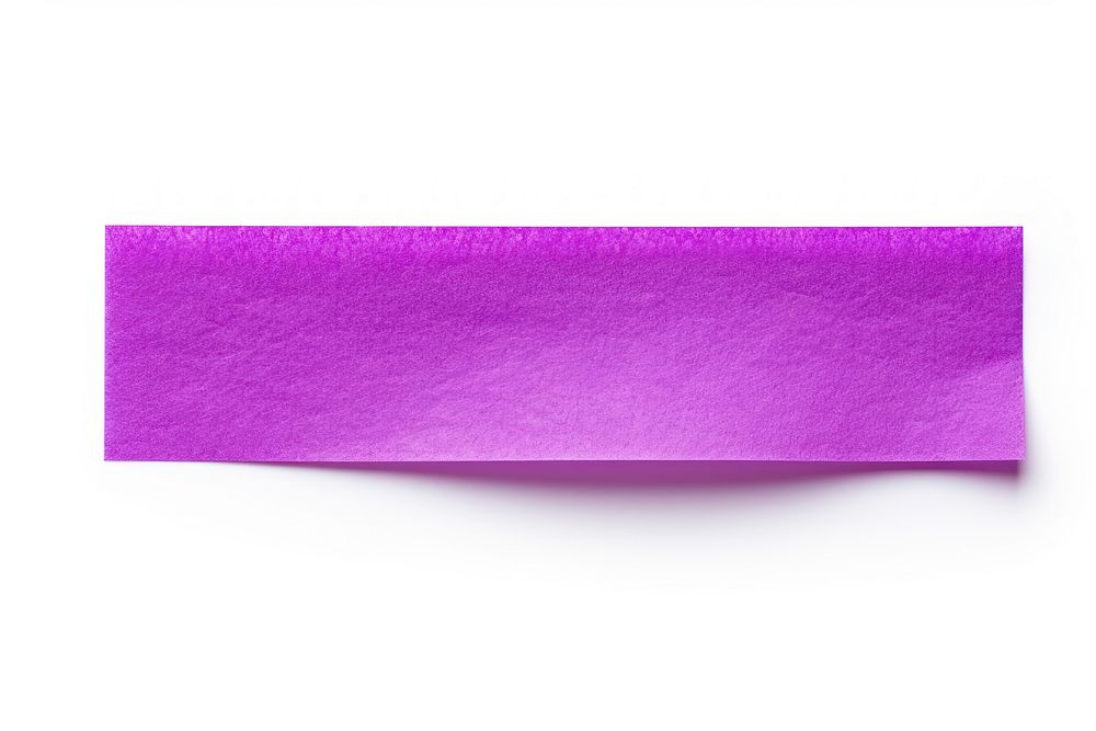 Piece of neon-purple paper adhesive strip white background simplicity rectangle.