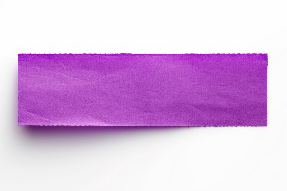 Piece of neon-purple paper adhesive strip backgrounds white background blackboard.
