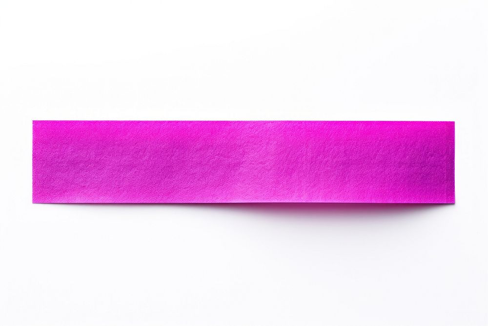 Piece of neon-purple paper adhesive strip white background accessories rectangle.