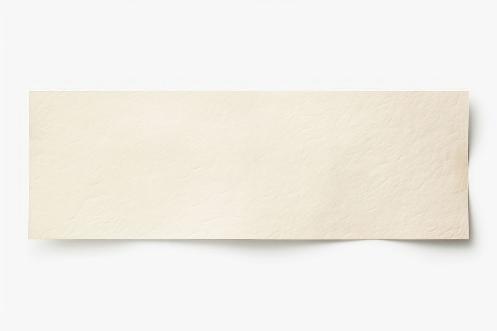 Off-white paper adhesive strip backgrounds white background simplicity.