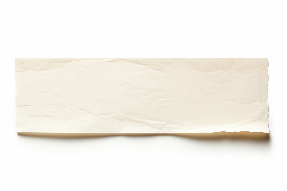 Off-white paper adhesive strip white background simplicity rectangle.