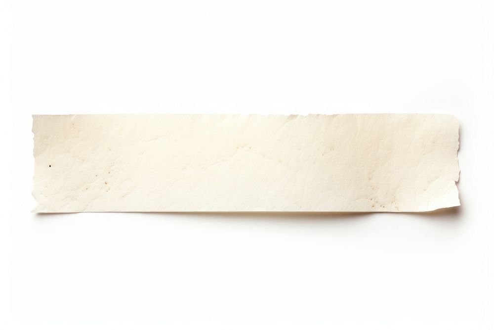 Off-white paper adhesive strip white background simplicity rectangle.