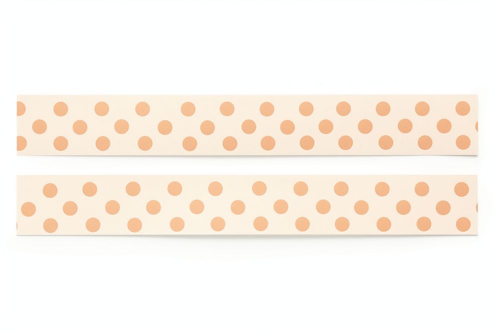 Piece of poka dot paper adhesive strip pattern white background rectangle.