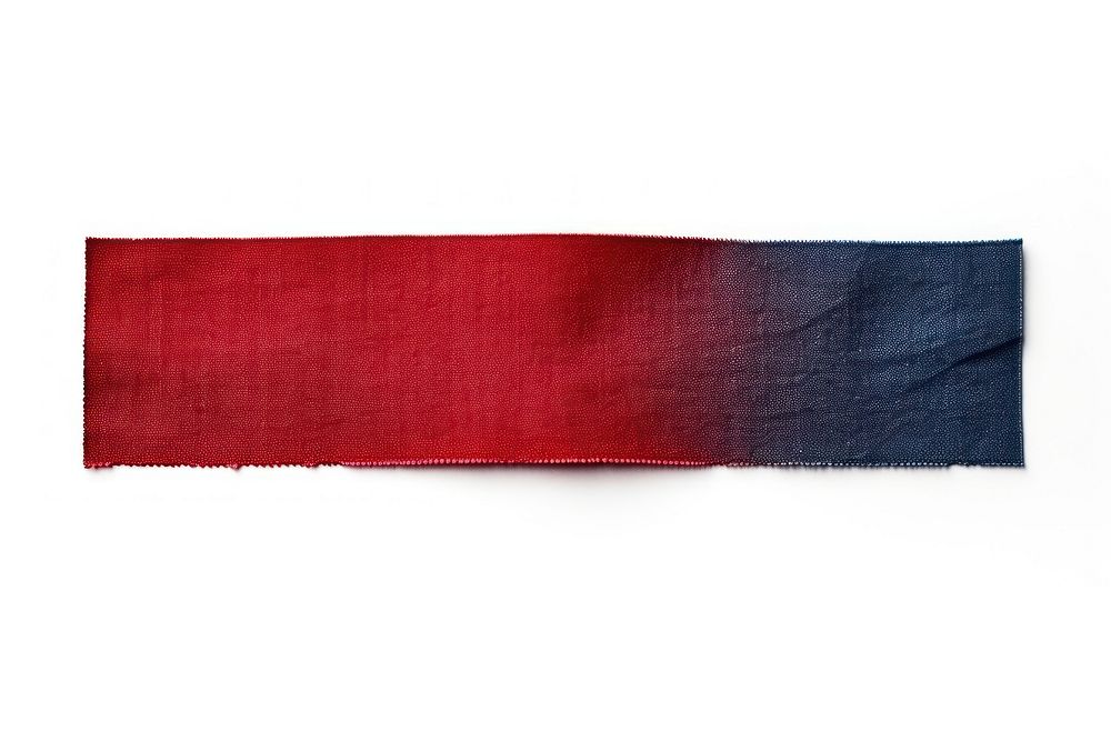 Piece of red dark blue textile adhesive strip flag white background blackboard.