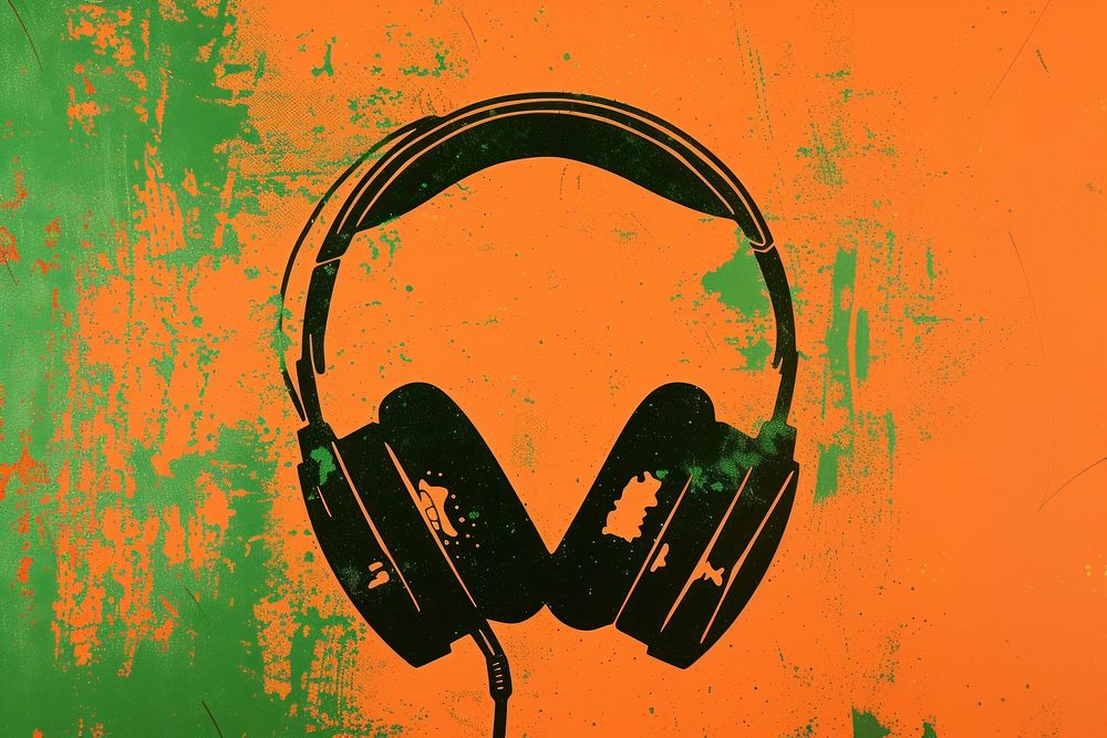 A headphones backgrounds headset green.