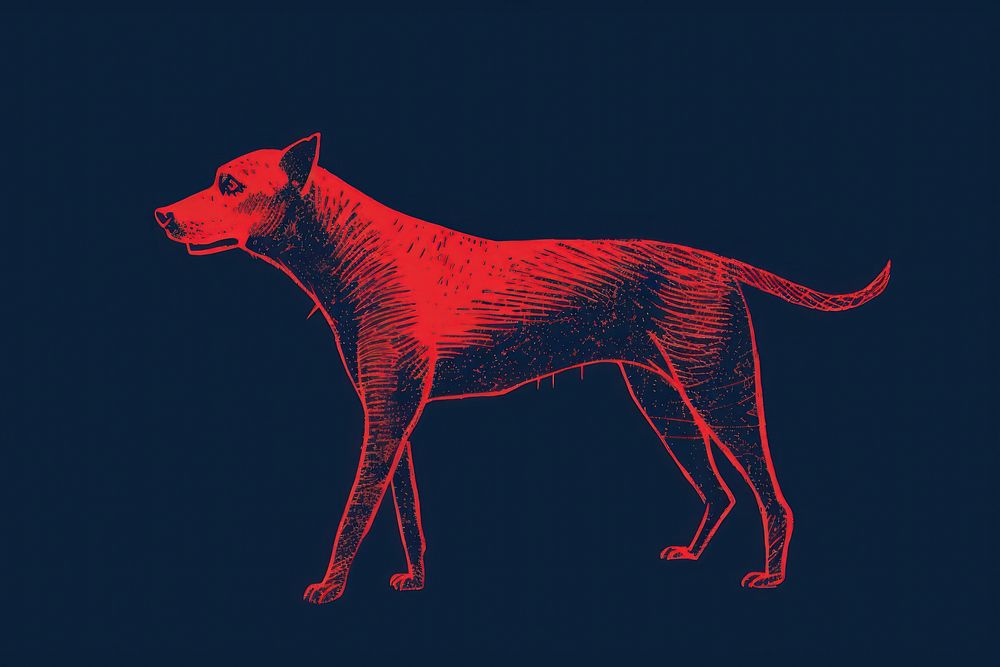 Red dog mammal animal blue.