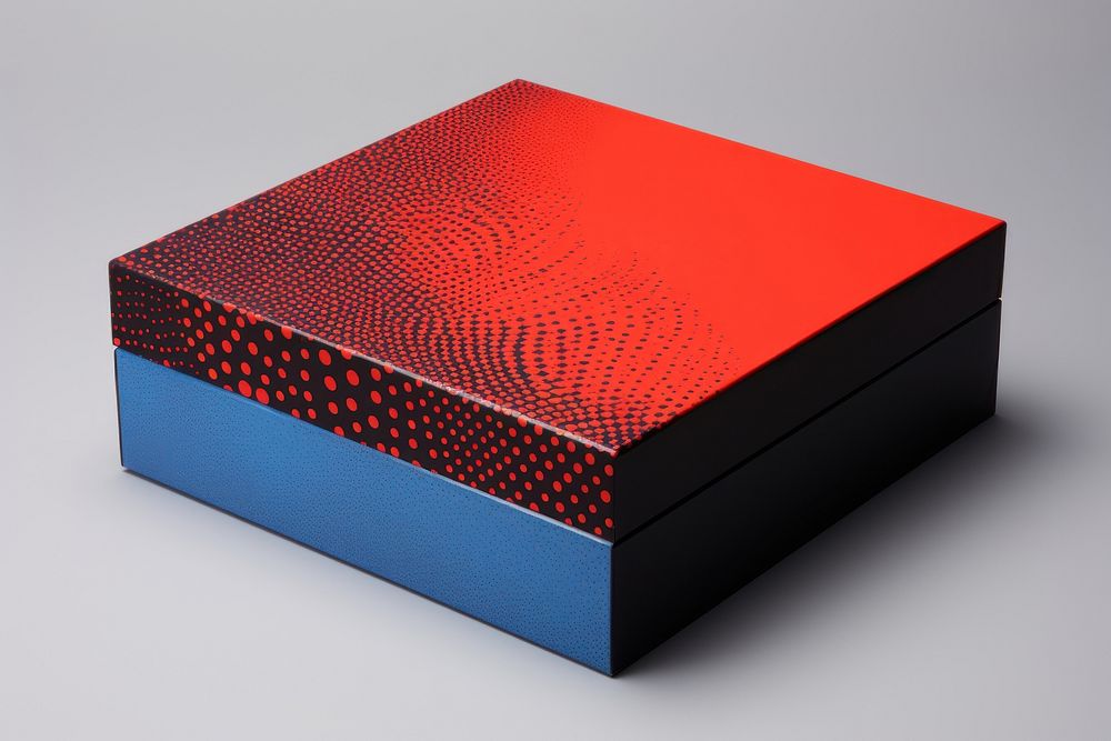 Gift box blue red art.