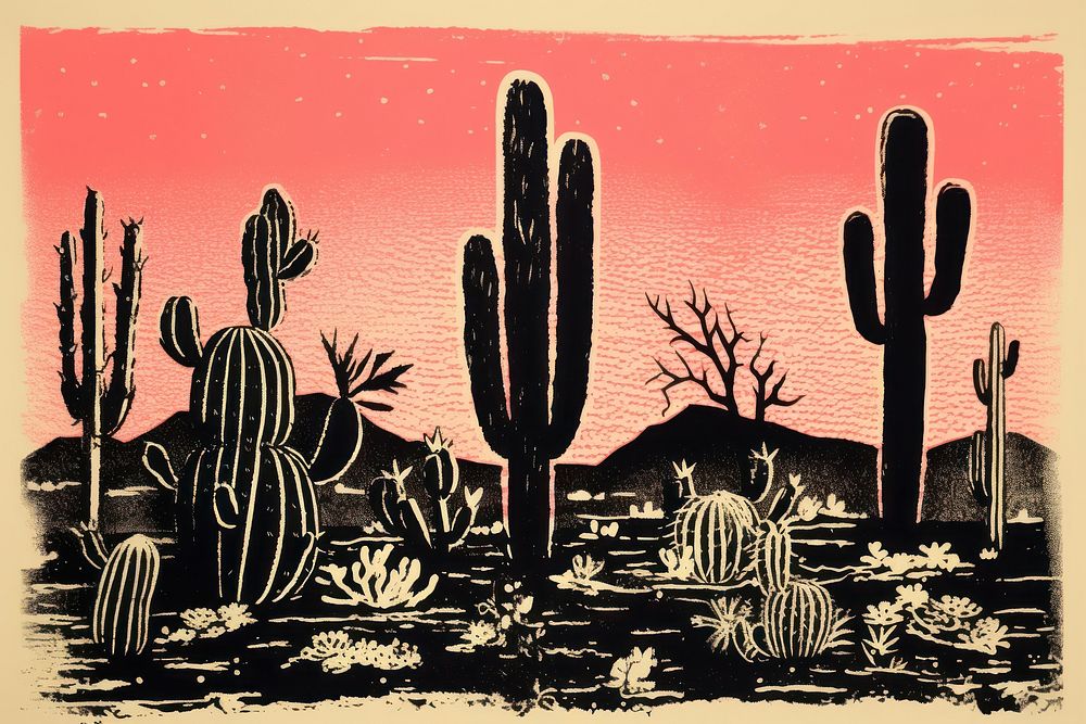 Cactus plant art tranquility.