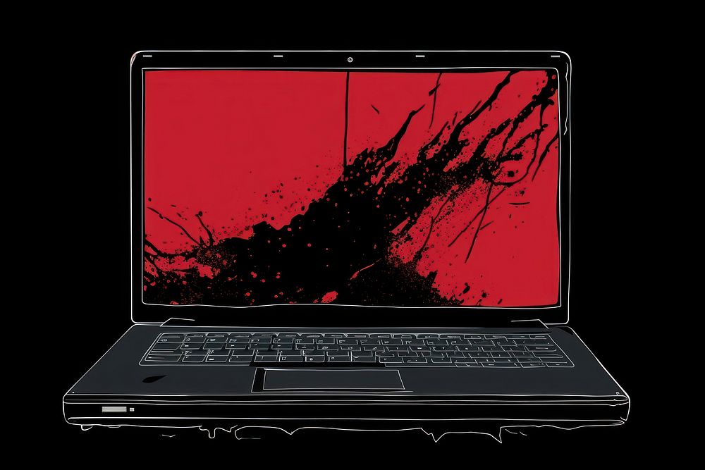 Laptop computer screen black.