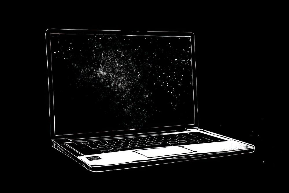 Laptop computer screen black.