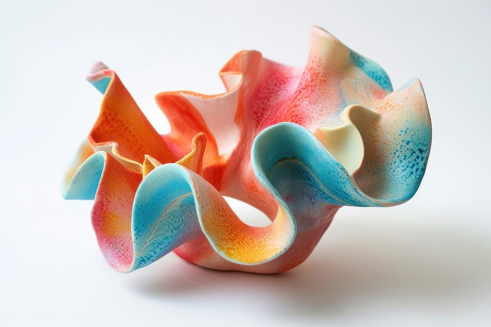 One piece of colorful ceramic art made by kid petal invertebrate accessories.