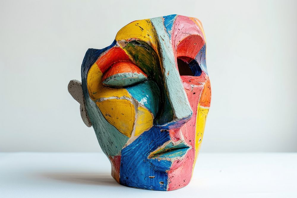 One piece of colorful ceramic art made by kid representation architecture creativity.