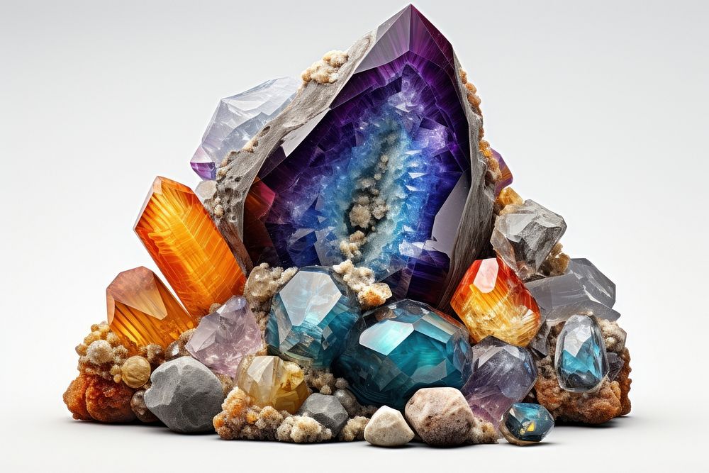 Crystal geode gemstone mineral jewelry.