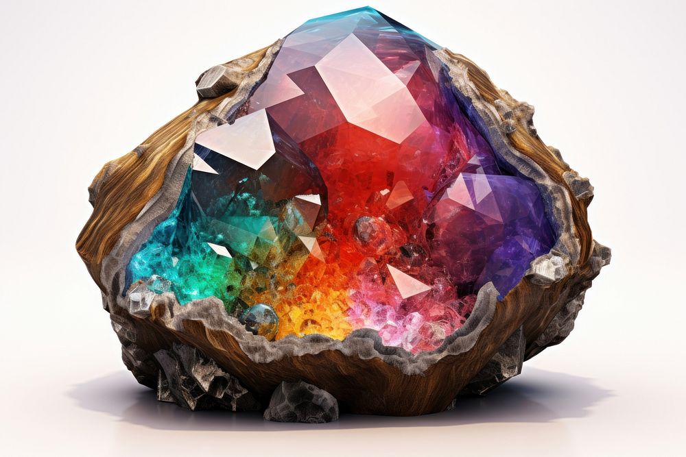 Crystal geode gemstone mineral jewelry.
