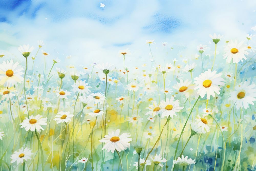 Daisy field painting backgrounds outdoors.