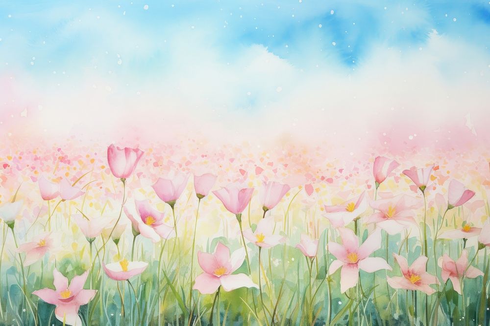 Lily field painting backgrounds outdoors.