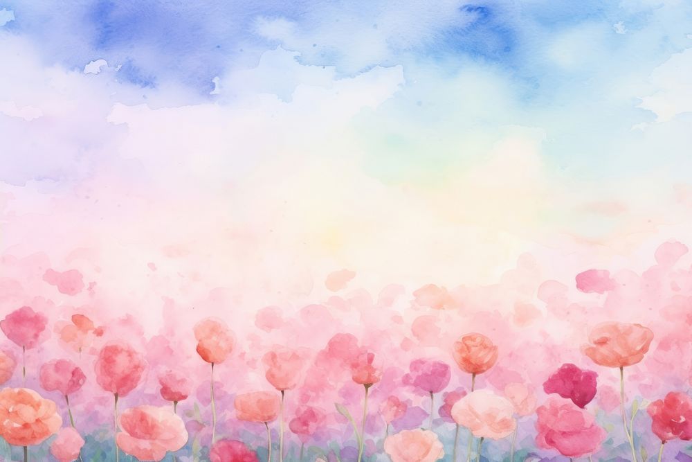 Pastel sky and rose painting backgrounds outdoors.