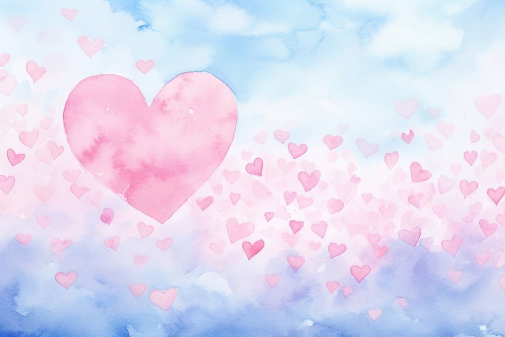 Pastel sky heart field backgrounds creativity abstract.