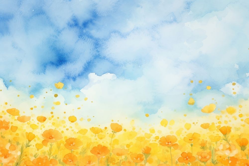 Painting sky backgrounds outdoors.