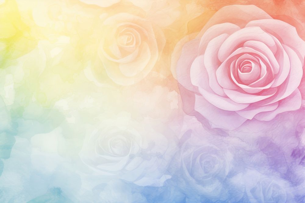 Rainbow sky white rose backgrounds flower petal.