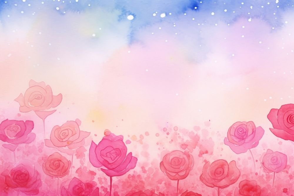 Rainbow sky and rose backgrounds outdoors painting.