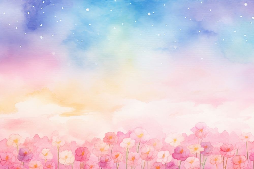 Rainbow sky and rose backgrounds outdoors painting.