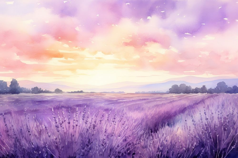 Lavender field sky landscape.