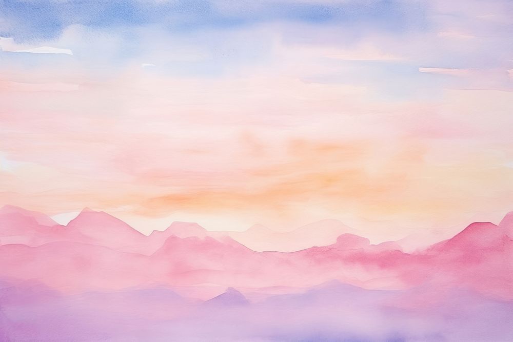 Sunset mountain painting backgrounds outdoors.