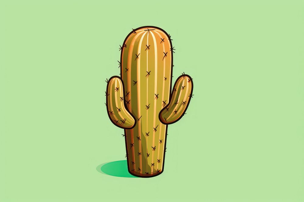 Cactus plant cartoon yellow.